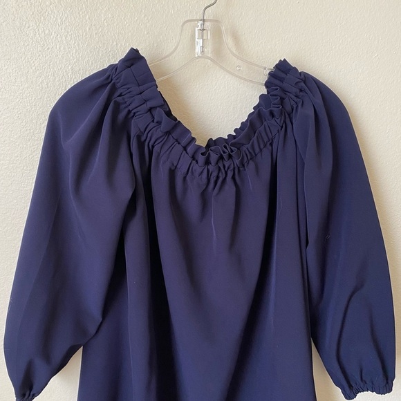 Ixiah Women's Navy Off the Shoulder Dress Mini Size US 4 Maternity Flowy Dress - Picture 3 of 8